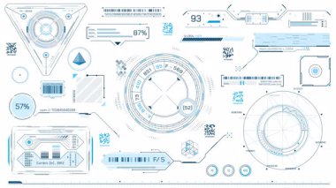 Yüksek teknoloji arayüzü için HUD elementleri, alfa kanalında canlandırıldı.
