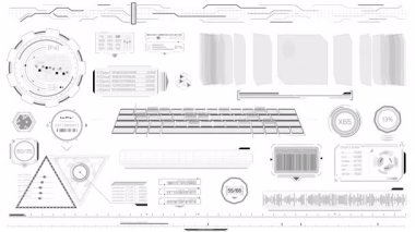 Yüksek teknoloji arayüzü için HUD elementleri, alfa kanalında canlandırıldı.