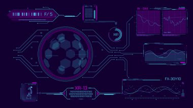 Yüksek teknoloji ve gelecek teknolojileri için HUD arayüzü, alfa kanalında canlandırıldı.