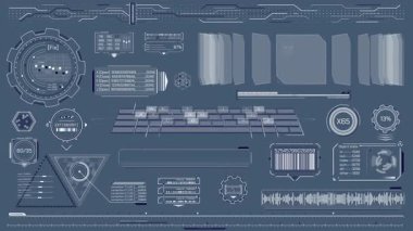Yüksek teknoloji arayüzü için HUD elementleri, alfa kanalında canlandırıldı.