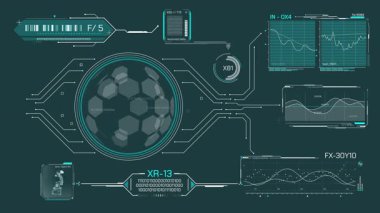 Yüksek teknoloji ve gelecek teknolojileri için HUD arayüzü, alfa kanalında canlandırıldı.