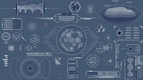 HUD elements for high technology interface, animated on alpha channel.