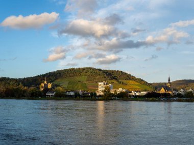 beautiful view on the banks of the Rhine River. High quality photo clipart