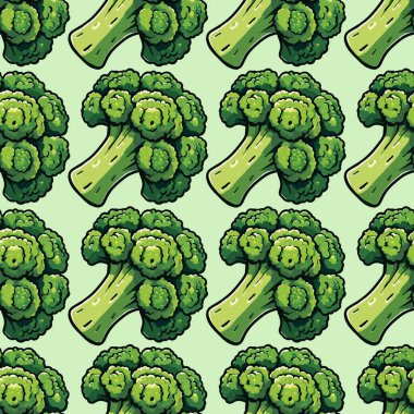 Brokoli çiçekleriyle kusursuz sebze deseni.