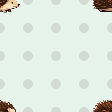 Şirin kirpiler, orman hayvanlarının tasarımı ile kusursuz vektör deseni