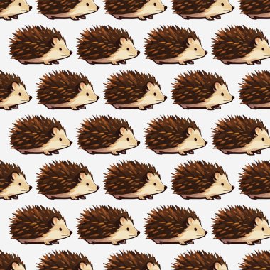 Şirin kirpiler, orman hayvanlarının tasarımı ile kusursuz vektör deseni