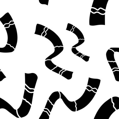 Sonbahar ve kış renksiz eşarplı vektör deseni. Basit karalama biçimi