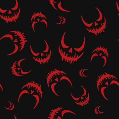 Kusursuz vektör Cadılar Bayramı deseni ve Jack gülümsemesi. Basit karalama stili. İzole edilmiş arkaplan.