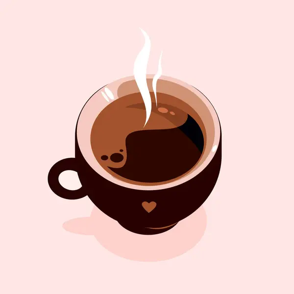 Cup Americano Cup Coffee Cute Vector Illustration — Stock Vector