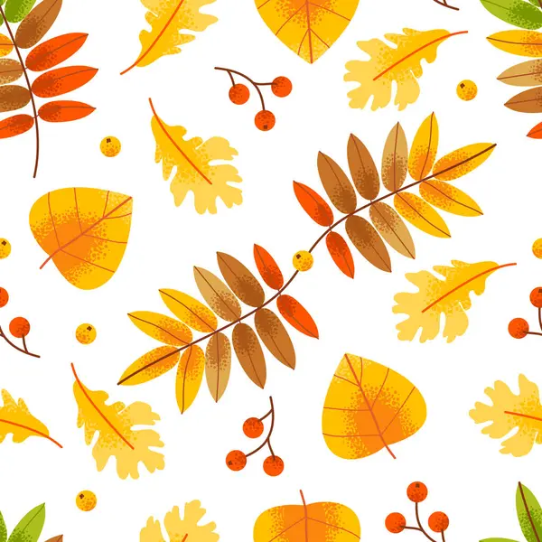 Kusursuz sonbahar yaprağı deseni. Tekrarlanan yapraklı arka plan, doğal tekstil ve hasat temaları için minimalist yaprak süsü