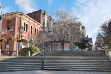 Bastion Square in Victoria on Vancouver Island in British Columbia, Canada clipart