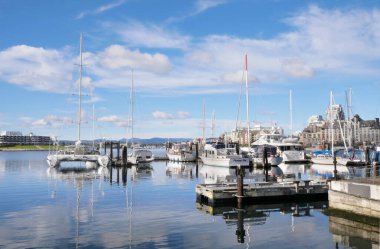 Victoria Limanı Victoria, British Columbia, Kanada 'daki Vancouver Adası' ndaki David Foster Geçidi 'nde.