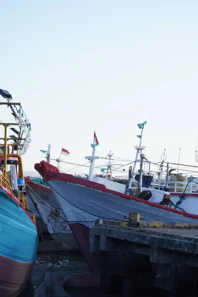 Stock image Ships with Indonesian flags docked at the Benoa port in Bali in the afternoon