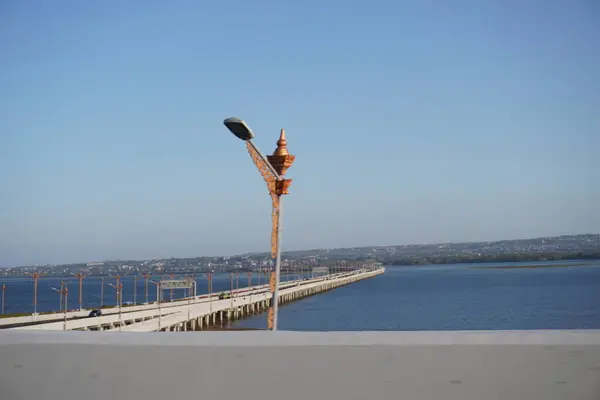 stock image Sea view and tourist attractions from Bali Mandara toll road in the afternoon