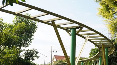 Track sky bike in Singha Park Malang which is no longer operating and abandoned clipart