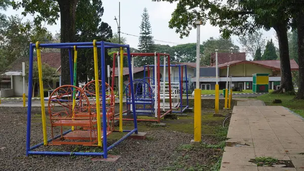 stock image A colorful playground for children in the Wonosari Malang tea garden which is used to train children's motor skills