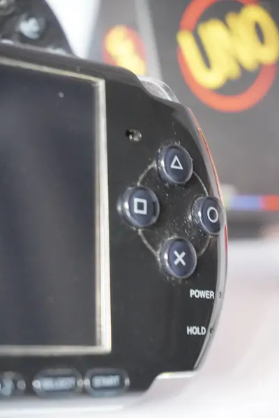 stock image Action buttons on a sony PSP Slim photographed in close up