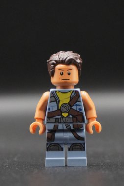 Lego minyatür erkek Yıldız Savaşları karakteri siyah arkaplan