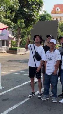 Ho Chi Minh şehri pembe Katolik kilisesi. Pembe kilise Saigon, Vietnam 'dan Tan Dinh, Ho Chi Minh Şehri 05.14.2024