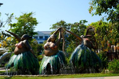 sculptures New city Grand World in Vietnam on the island of Phu Quoc empty city. houses bright beautiful sculptures art impeccability cleanliness Phu Quoc Island Vietnam 07.17.2024 clipart