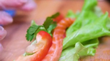 Geleneksel Vietnam usulü taze börek pişirme yöntemi. Taze börek, Vietnam 'da çok sevilen bir yemektir. Canlı lezzetleri, taze malzemeleri ve sanatsal malzemeleriyle ünlüdür. 