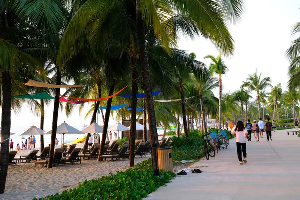 Deniz manzaralı güzel tropik plaj, temiz su, Vietnam 'da mavi gökyüzü Phu Quoc Adası 02.16.2025