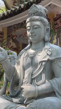 Heykel sakin bahçe, Vietnam 'daki Mermer Dağ. Yüksek kalite 4k görüntü