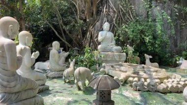 Da Nang, Vietnam, Asya Mermer Dağları 'nın Arkaplan' da gözler önüne serilen manzarası. Yüksek kalite 4k görüntü