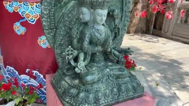 Da Nang, Vietnam, Asya Mermer Dağları 'nın Arkaplan' da gözler önüne serilen manzarası. Yüksek kalite 4k görüntü