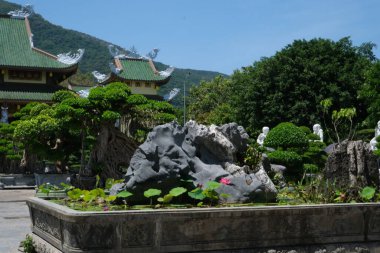 Danang Vilayeti, Vietnam için Guan Yin heykelinin tapınağının bayan Buda Danang Detayları. Vietnam 'daki Danang şehrindeki Linh Ung Pagoda' da Buda Heykeli. Yüksek kalite