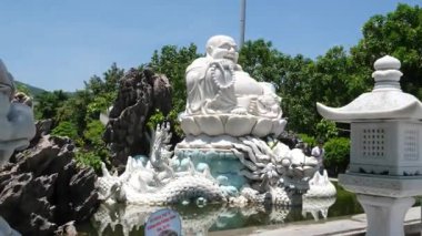 Danang Vilayeti, Vietnam için Guan Yin heykelinin tapınağının bayan Buda Danang Detayları. Vietnam 'daki Danang şehrindeki Linh Ung Pagoda' da Buda Heykeli. Yüksek kalite