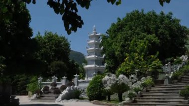 Danang Vilayeti, Vietnam için Guan Yin heykelinin tapınağının bayan Buda Danang Detayları. Vietnam 'daki Danang şehrindeki Linh Ung Pagoda' da Buda Heykeli. Yüksek kalite