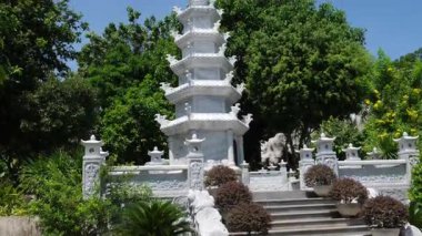 Danang Vilayeti, Vietnam için Guan Yin heykelinin tapınağının bayan Buda Danang Detayları. Vietnam 'daki Danang şehrindeki Linh Ung Pagoda' da Buda Heykeli. Yüksek kalite