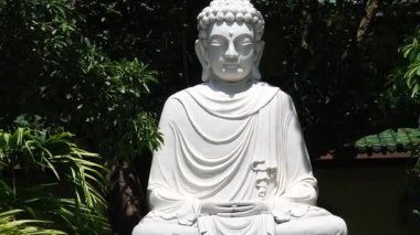 Vietnam 'ın Danang şehrindeki Linh Ung Pagoda' da DANG VİETNAM Bayan Buda heykeli. Yüksek kalite 4k görüntü