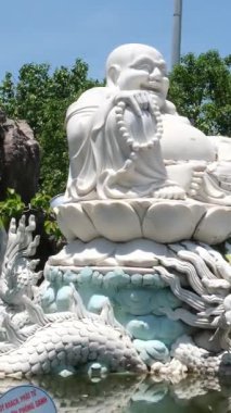 Danang Vilayeti, Vietnam için Guan Yin heykelinin tapınağının bayan Buda Danang Detayları. Vietnam 'daki Danang şehrindeki Linh Ung Pagoda' da Buda Heykeli. Yüksek kalite