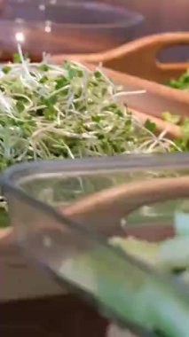 Açık büfe sebze, domates, salatalık, bedava yemek, çok lezzetli. Yüksek kalite 4k görüntü