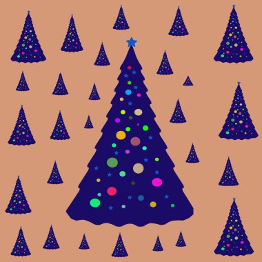 Soyut ve çağdaş Noel ağacı deseni