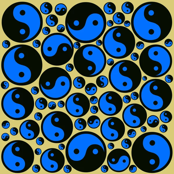 Abstract Naadloos Yin Yang Patroon — Stockfoto