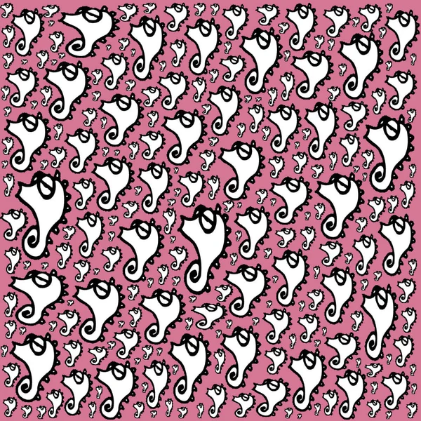 Abstract Contemporary Seamless Seahorse Pattern — Stock Photo, Image