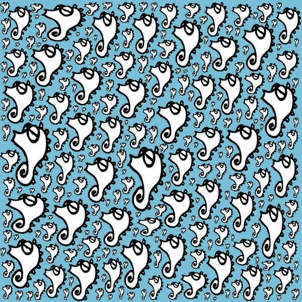 Abstract Contemporary Seamless Seahorse Pattern — Stock Photo, Image