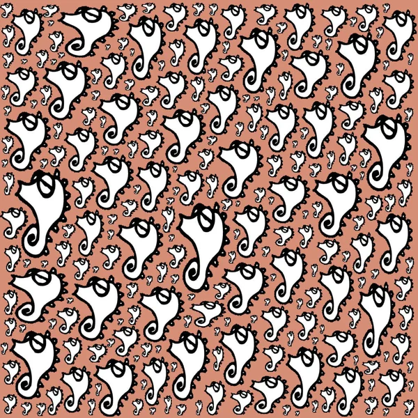 Abstract Hedendaags Naadloos Zeepaardpatroon — Stockfoto