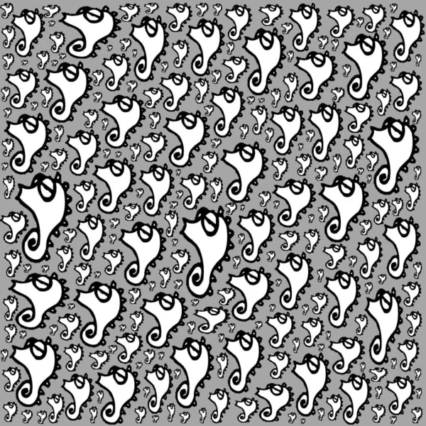 Abstract Hedendaags Naadloos Zeepaardpatroon — Stockfoto
