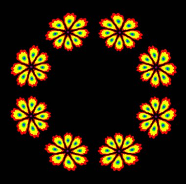 Soyut çağdaş dijital sanat çiçek tasarımı