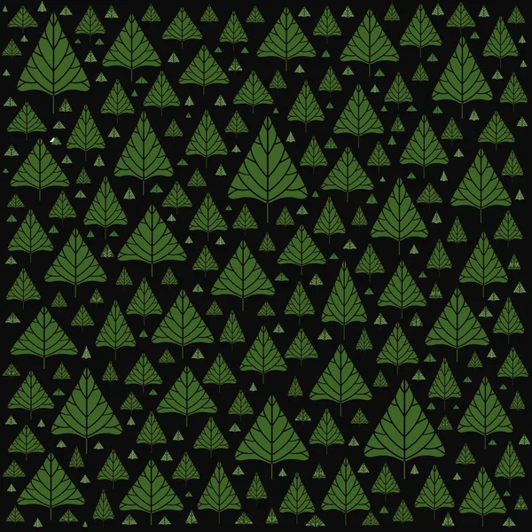 Nahtloses Muster Mit Handgezeichneten Weihnachtsbäumen Vektorillustration — Stockfoto
