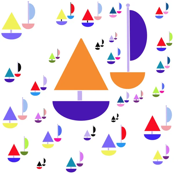 背景のためのカラフルな抽象的なシームレス帆ボートパターン — ストック写真