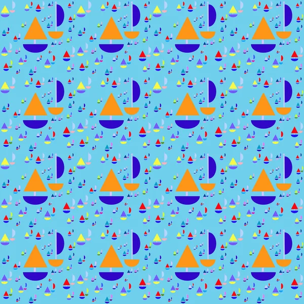 colorful abstract seamless sail boat pattern for background.
