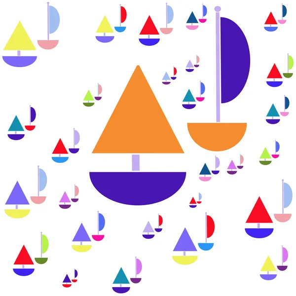 colorful abstract seamless sail boat pattern for background.