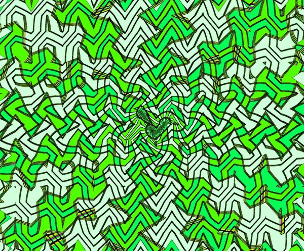 Yeşil Sarı Çizgili Dalgaların Soyut Arkaplanı — Stok fotoğraf