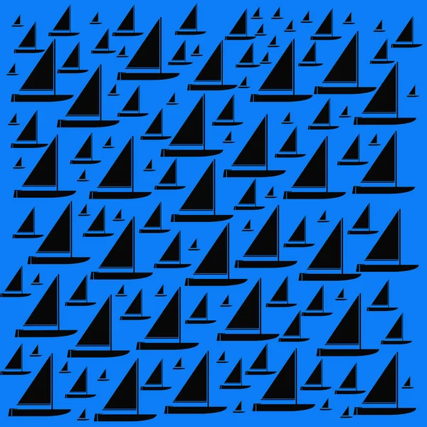 Abstraktes Nahtloses Segelboot Design — Stockfoto
