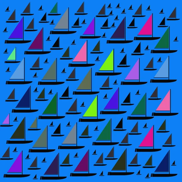 Abstract Naadloos Zeilboot Ontwerp — Stockfoto